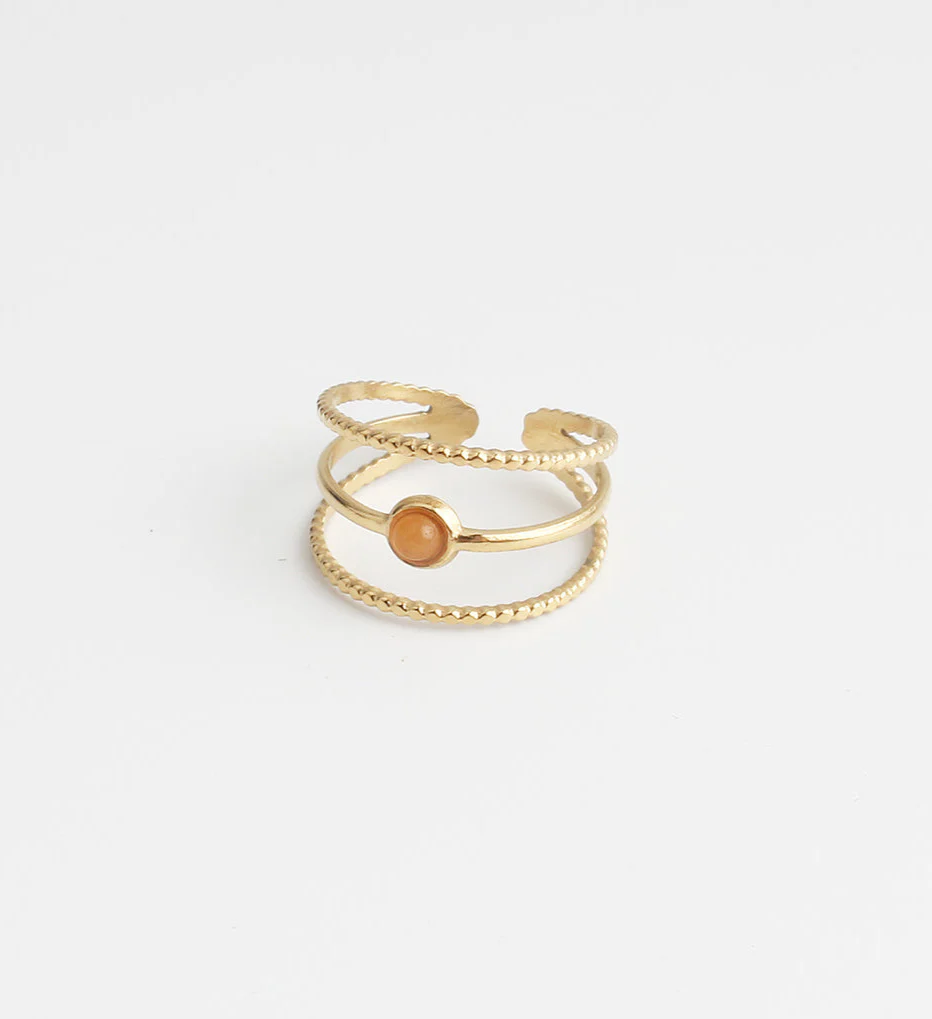 Aarya - Ring - Natuursteen - Stainless Steel - Verstelbaar - Image 6
