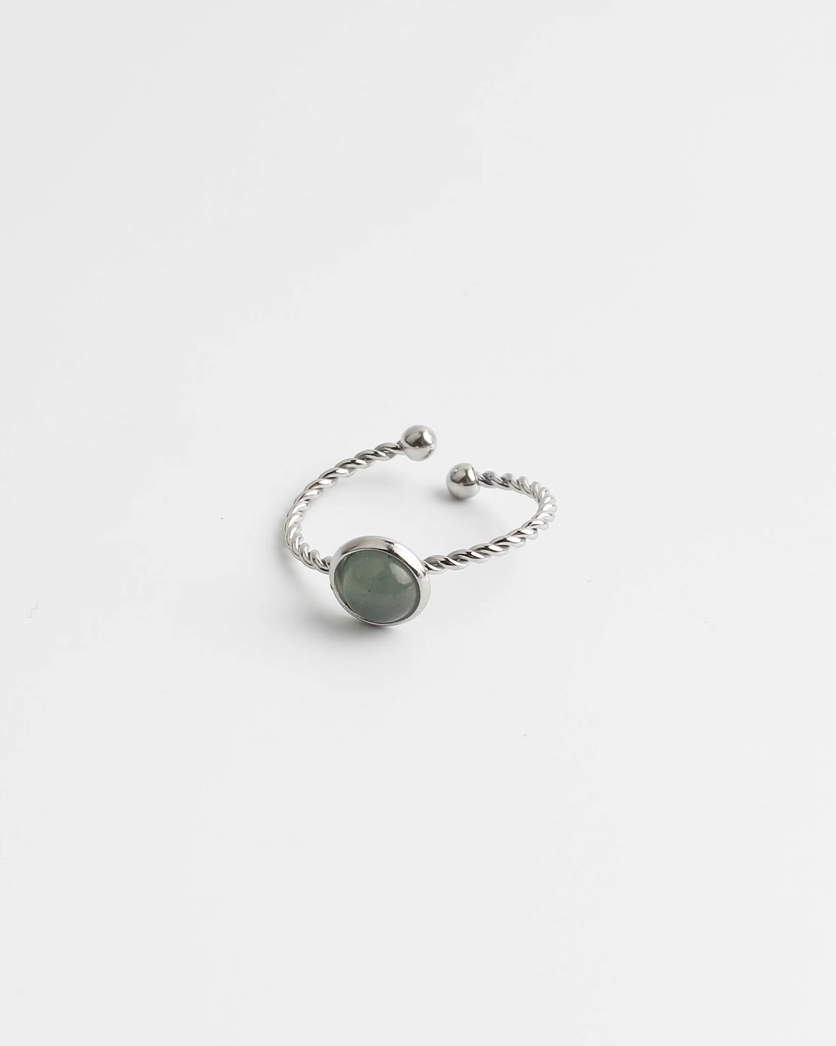 Alisa- Ring - Stainless Steel - Natuursteen - Verstelbaar - Image 3