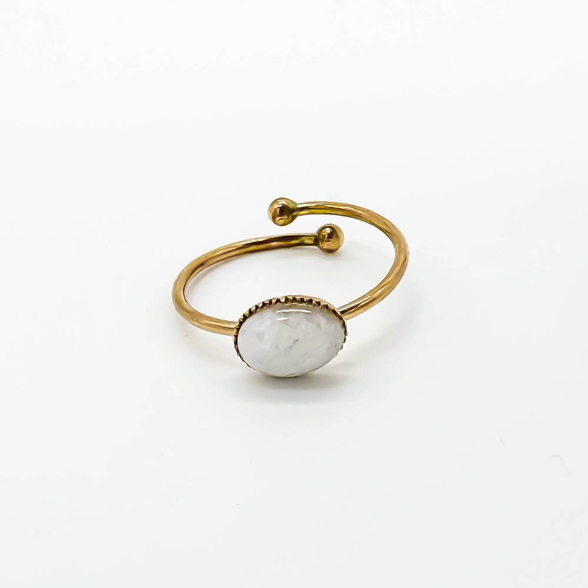 Bea - Ring - Natuursteen - Stainless Steel - Verstelbaar - Image 3
