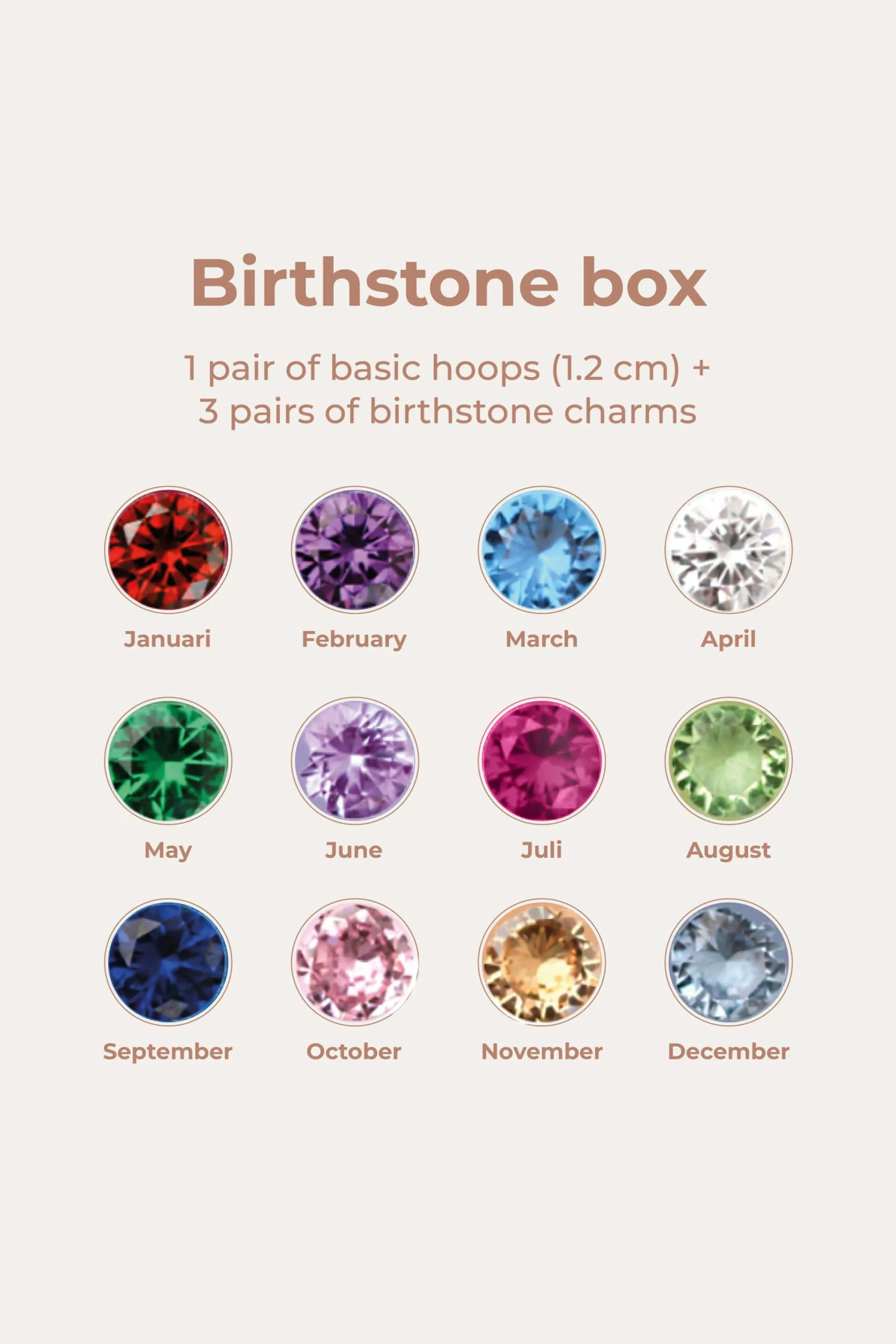 Birthstonebox - Oorbellen - Set - Stainless Steel - Image 3