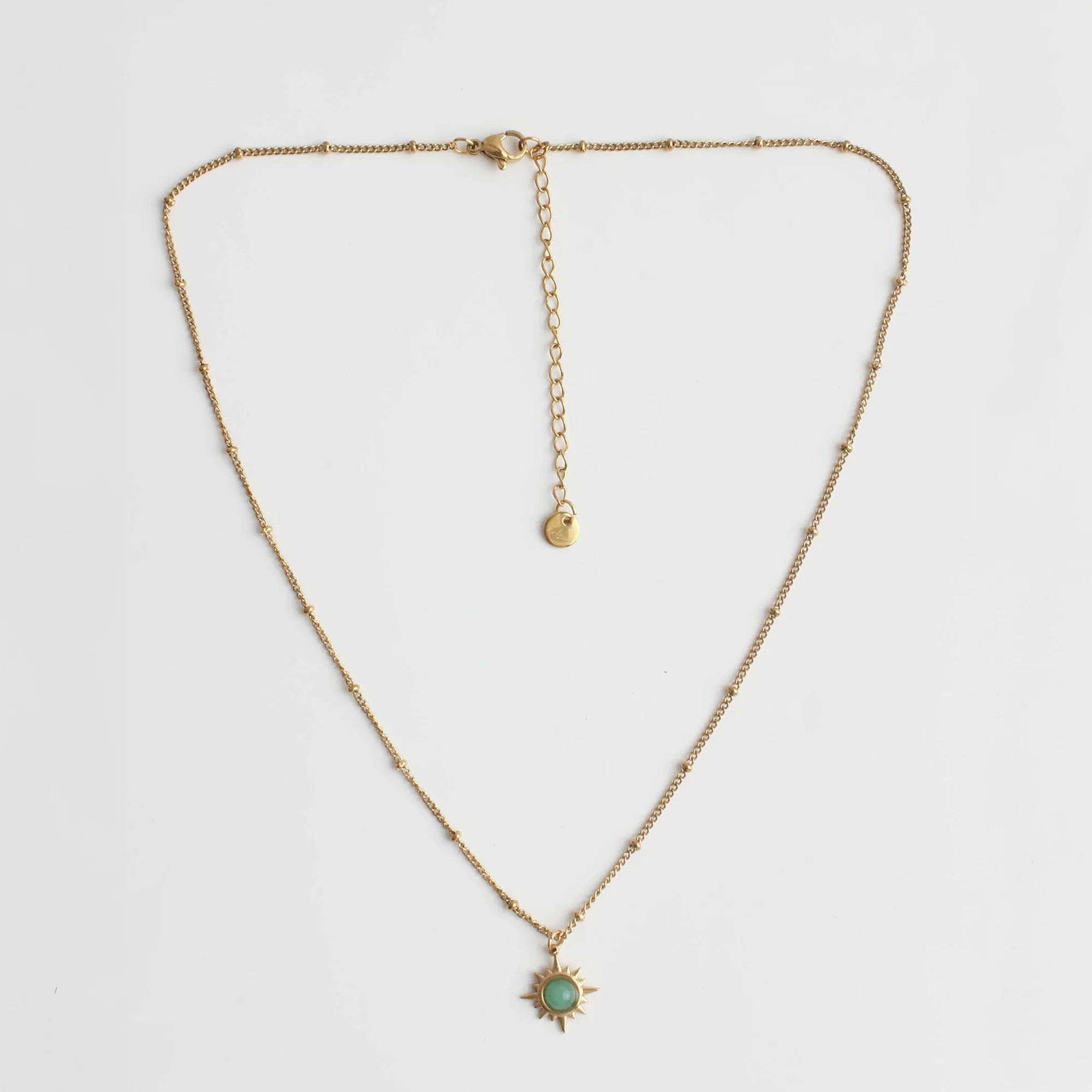 Chasing the sun - Ketting - Natuursteen - Stainless Steel