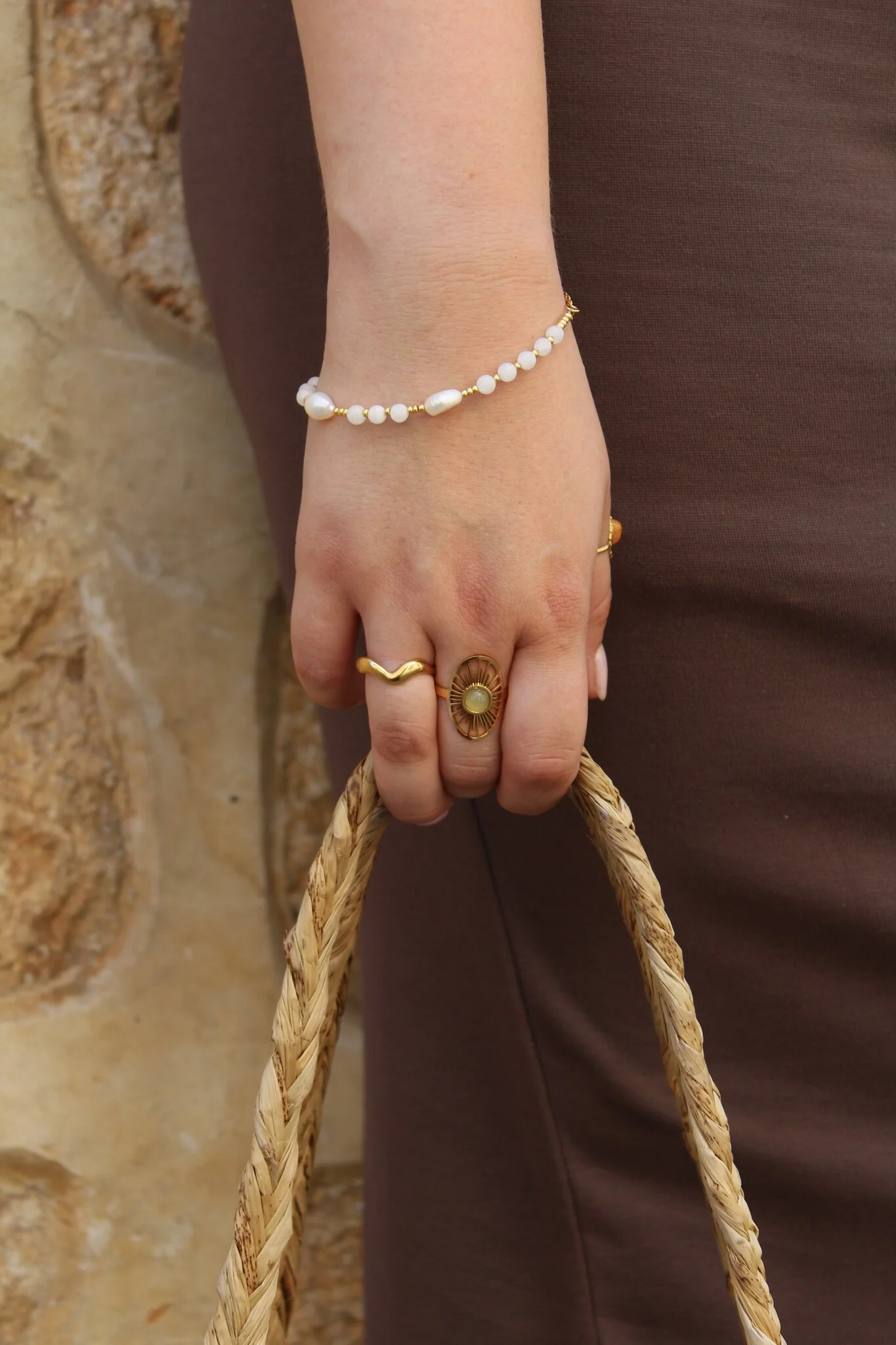 Claudia - Ring - Natuursteen - Stainless Steel - Verstelbaar - Image 4