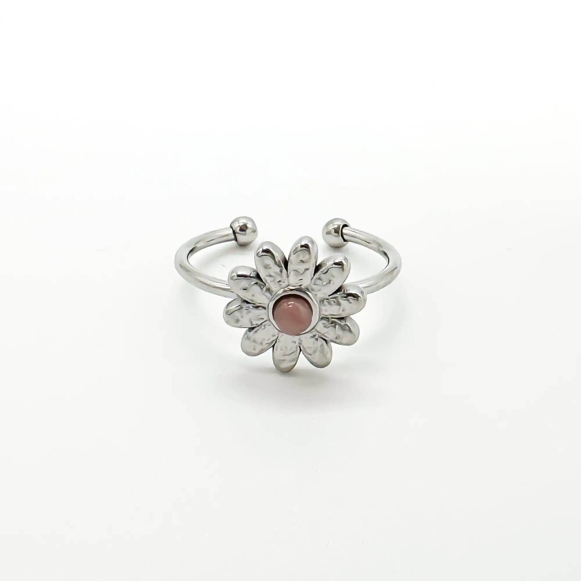 Daisy - Ring - Natuursteen - Stainless Steel - Verstelbaar - Image 8