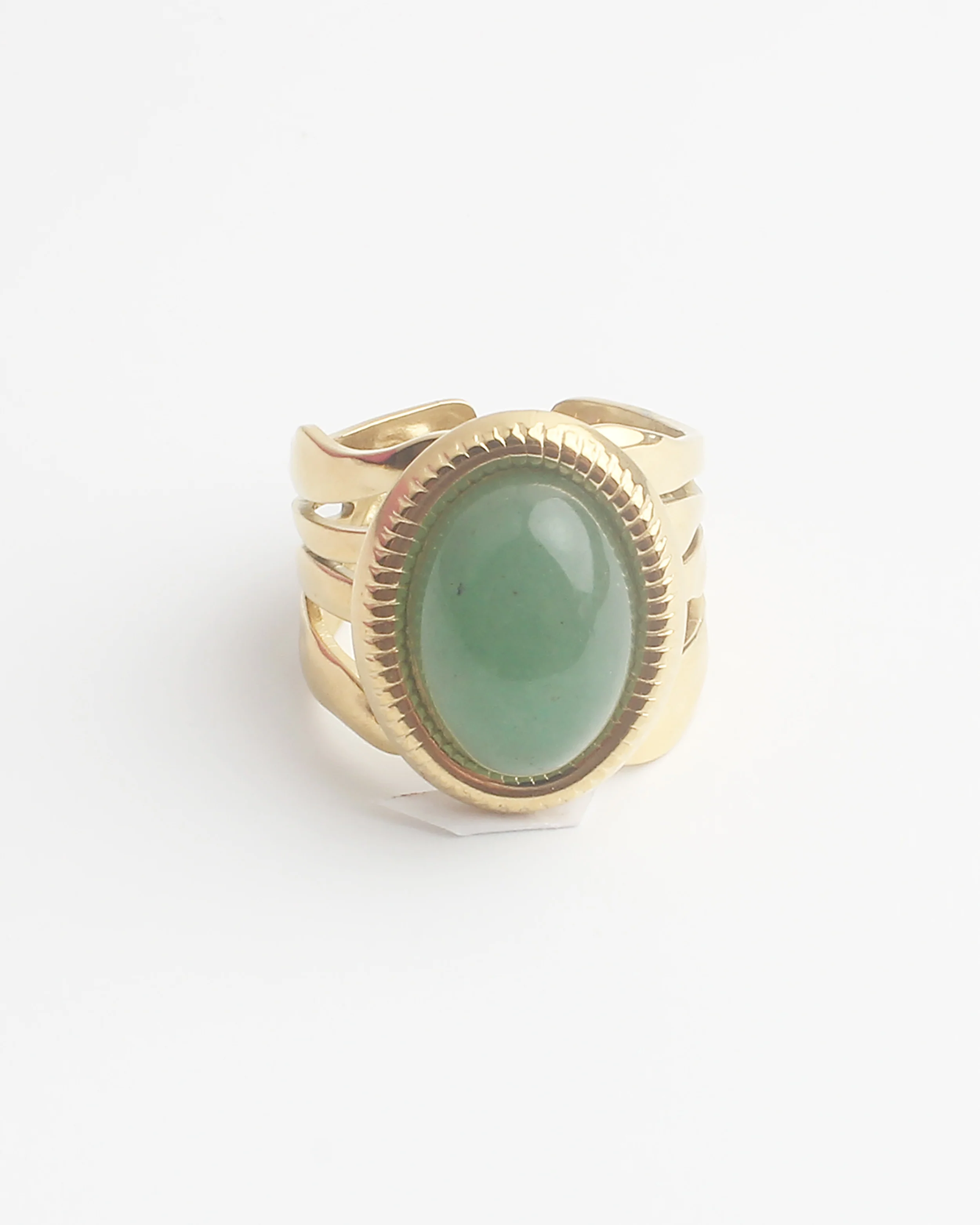 Davina - Ring - Natuursteen - Stainless Steel - Verstelbaar