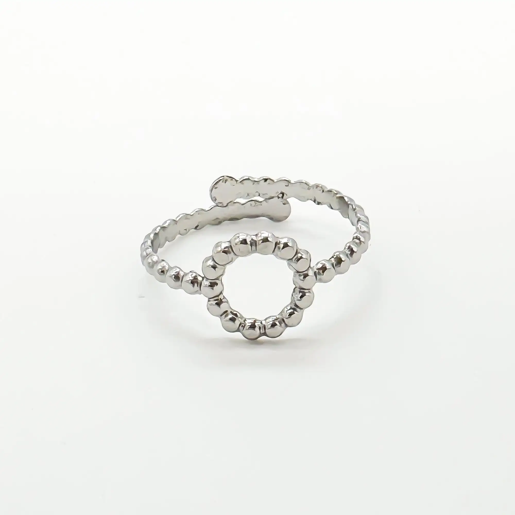 Dotted Circle - Ring  - Stainless Steel - Verstelbaar - Image 4