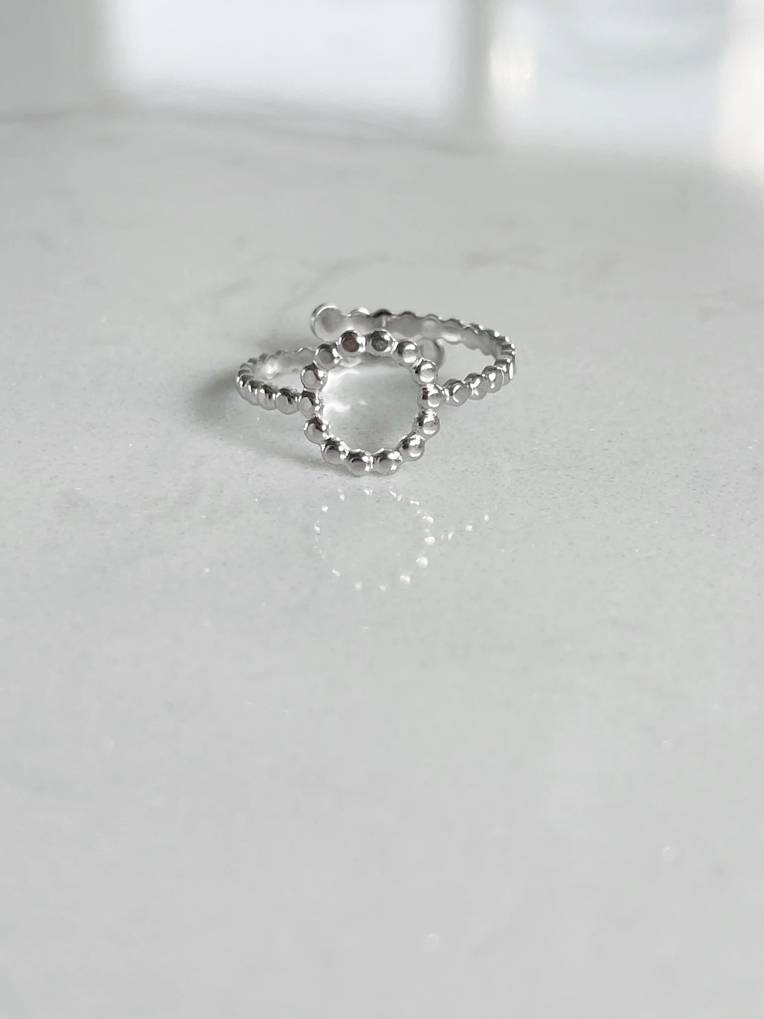Dotted Circle - Ring  - Stainless Steel - Verstelbaar - Image 5
