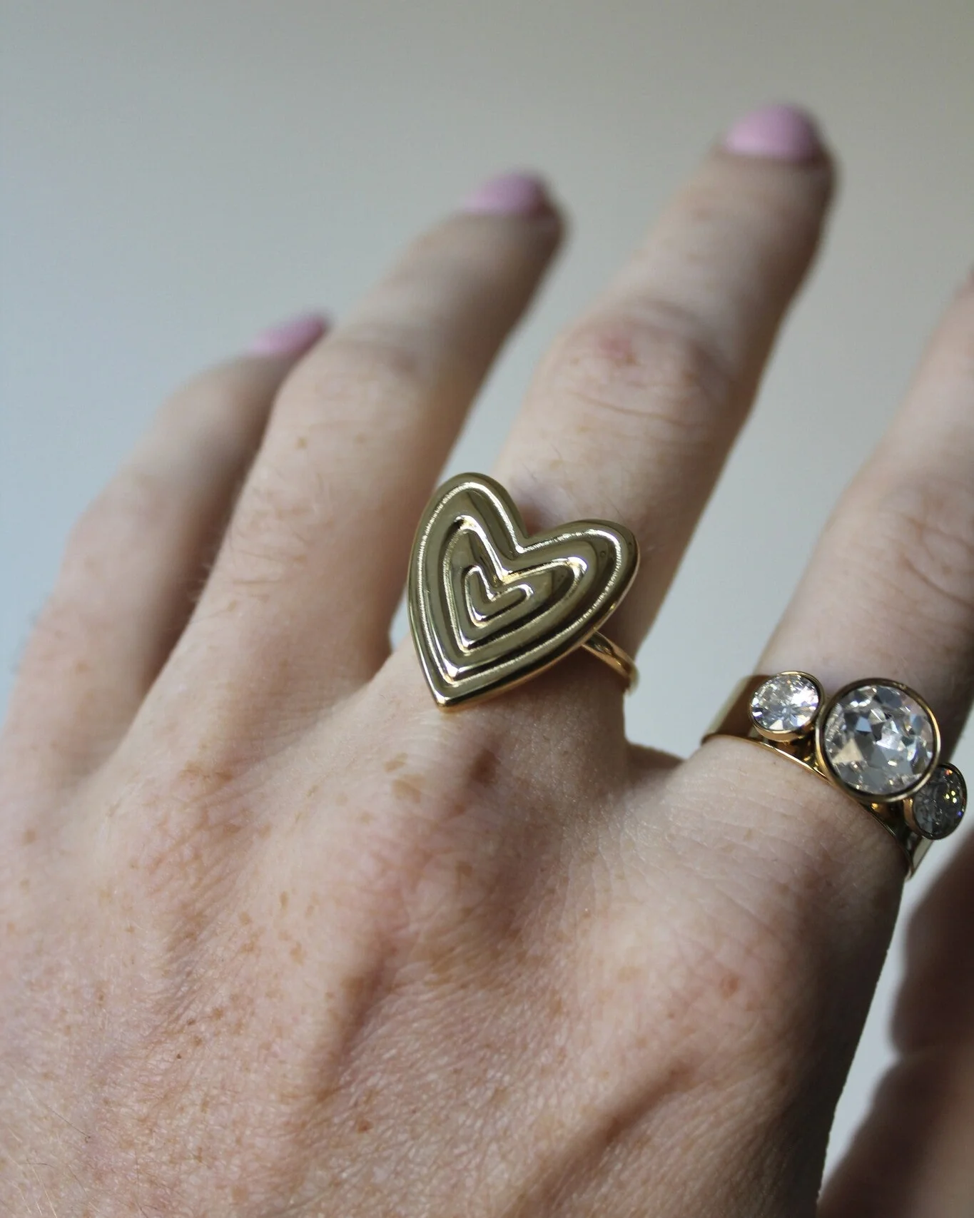Groovy Heart - Ring - Stainless Steel - Verstelbaar - Image 3