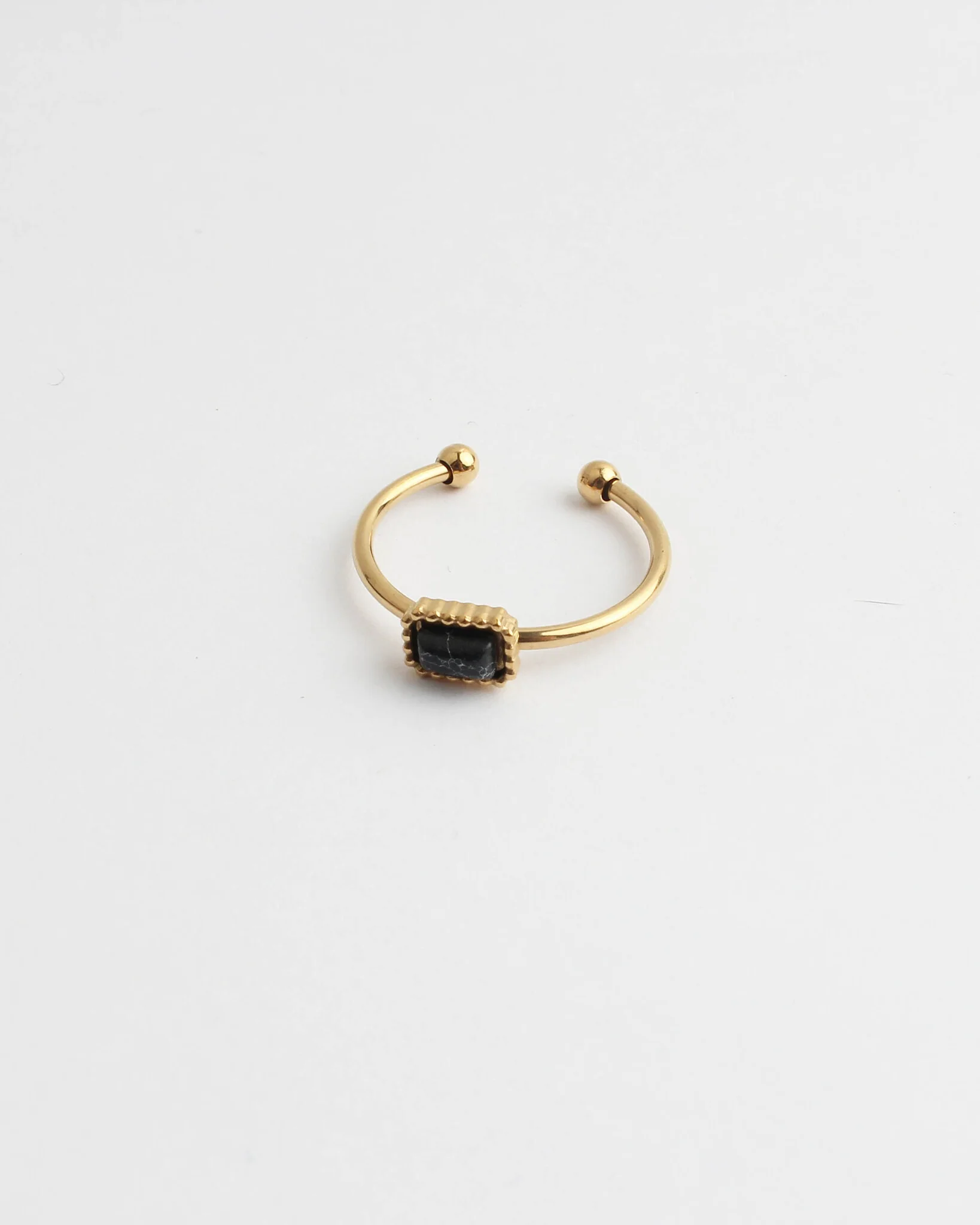 Karma - Ring - Natuursteen - Stainless Steel - Verstelbaar