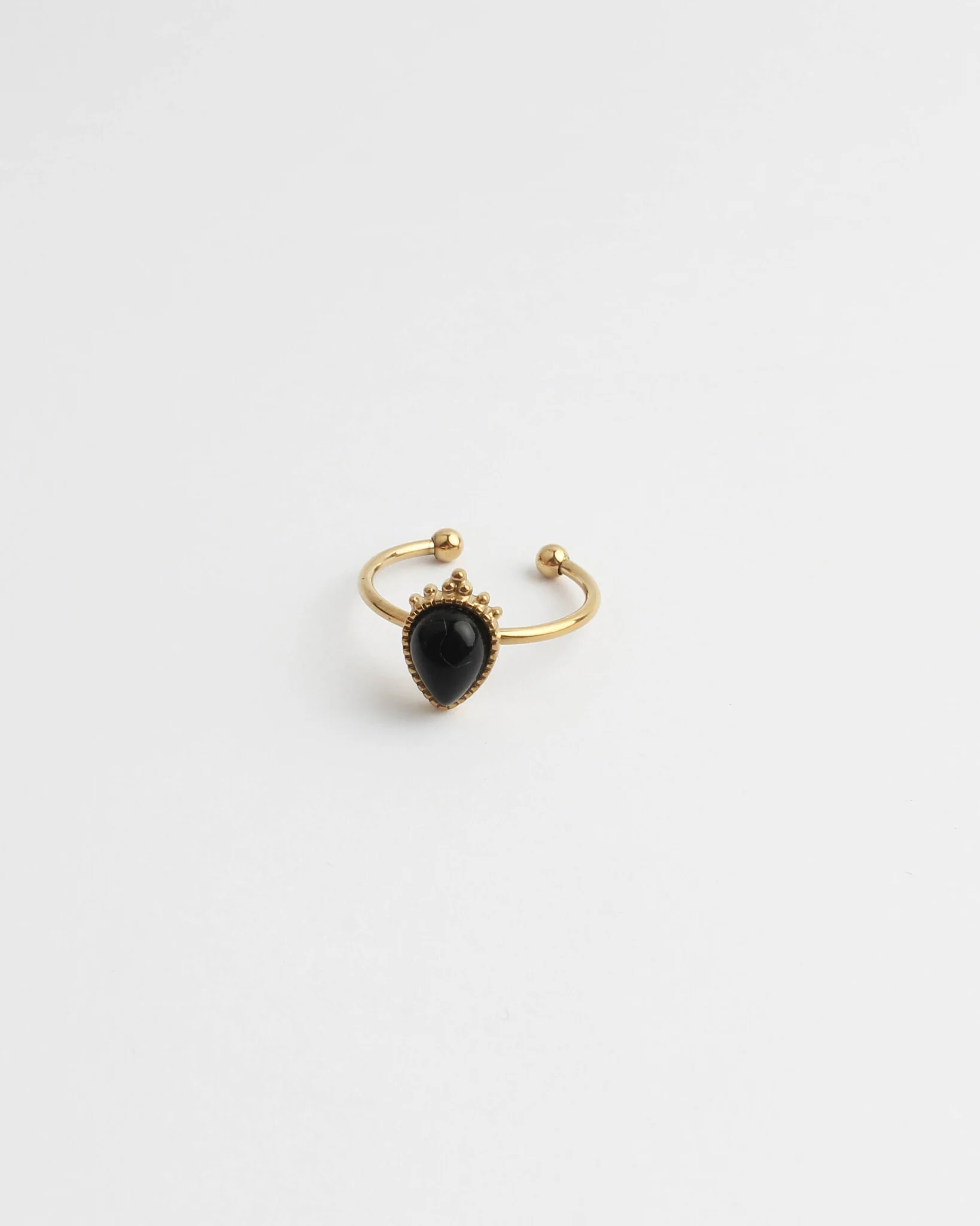 Lara - Ring - Natuursteen - Stainless Steel - Verstelbaar