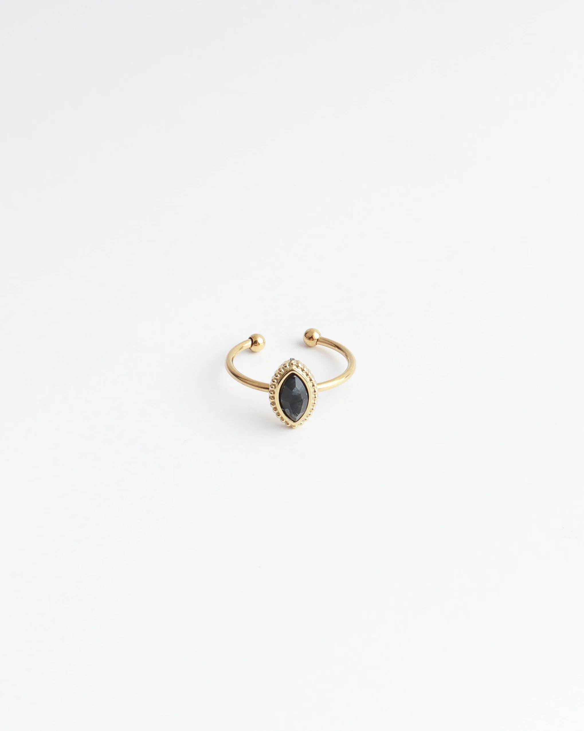 Lindy - Ring - Natuursteen - Stainless Steel - Verstelbaar