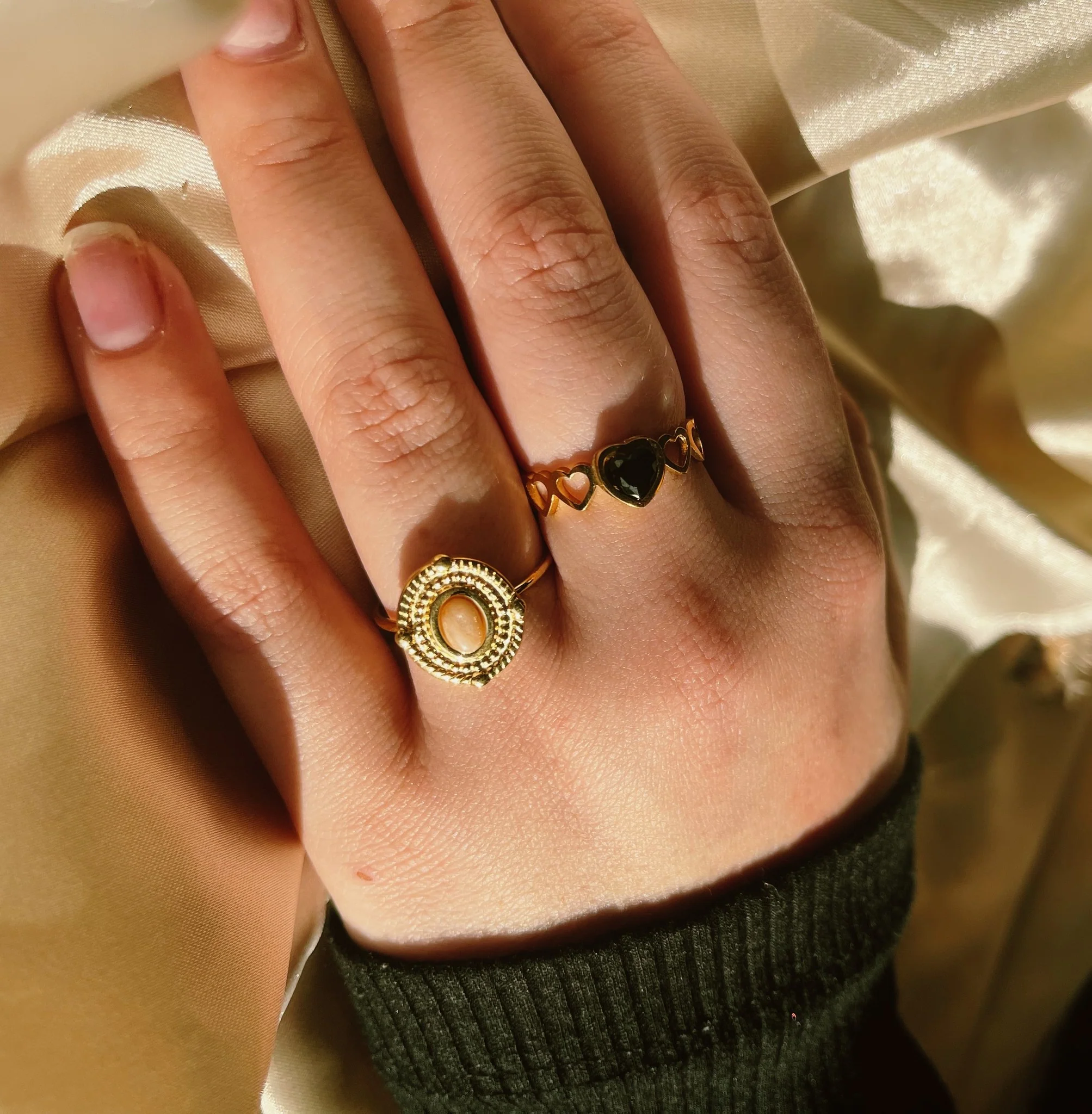 Livia - Ring - Natuursteen - Stainless Steel - Verstelbaar - Image 2
