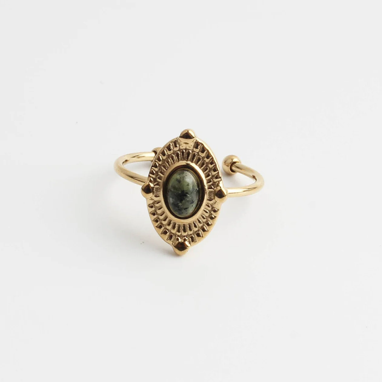 Livia - Ring - Natuursteen - Stainless Steel - Verstelbaar - Image 3