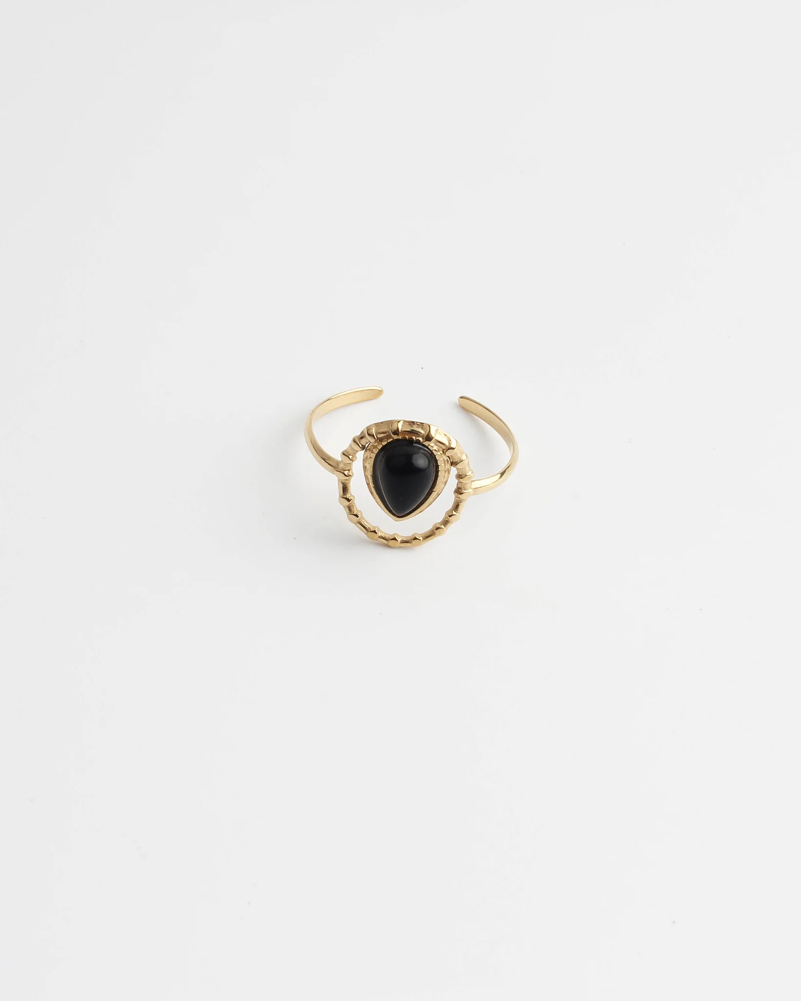Loula - Ring - Natuursteen - Stainless Steel - Verstelbaar