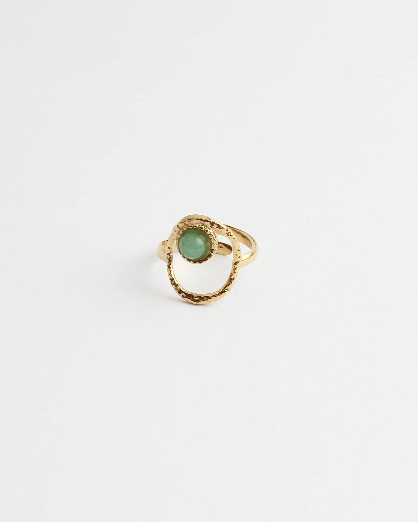 Lucia - Ring - Natuursteen - Stainless Steel - Verstelbaar