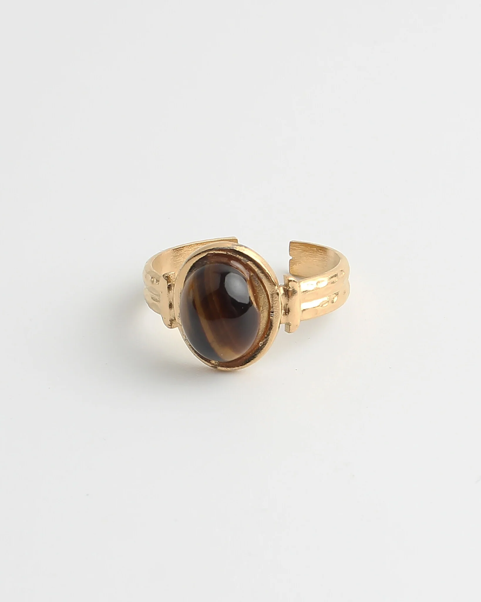 Megane - Ring - Natuursteen - Stainless Steel - Verstelbaar