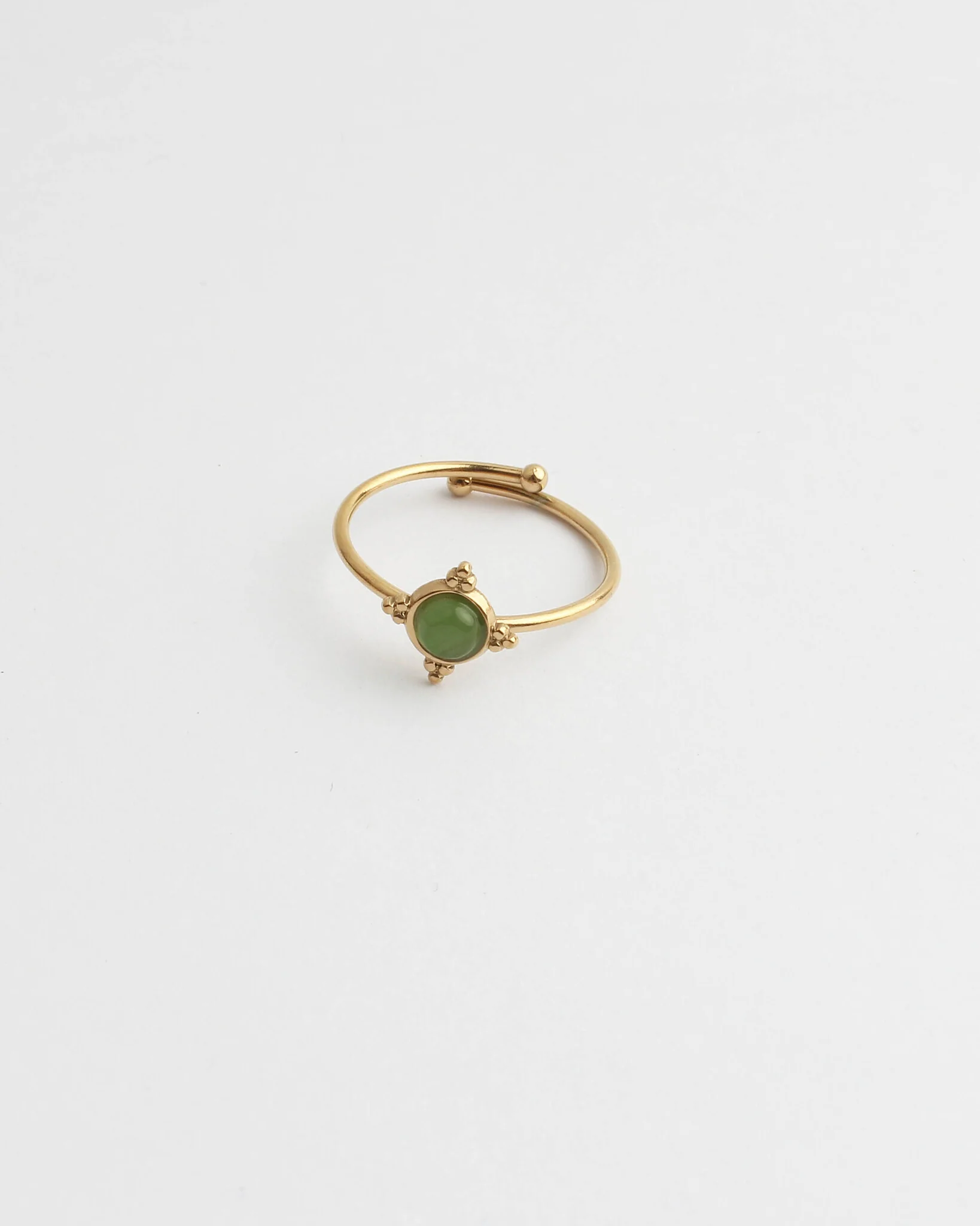 Minimalistic stone - Ring - Stainless Steel - Verstelbaar - Natuursteen