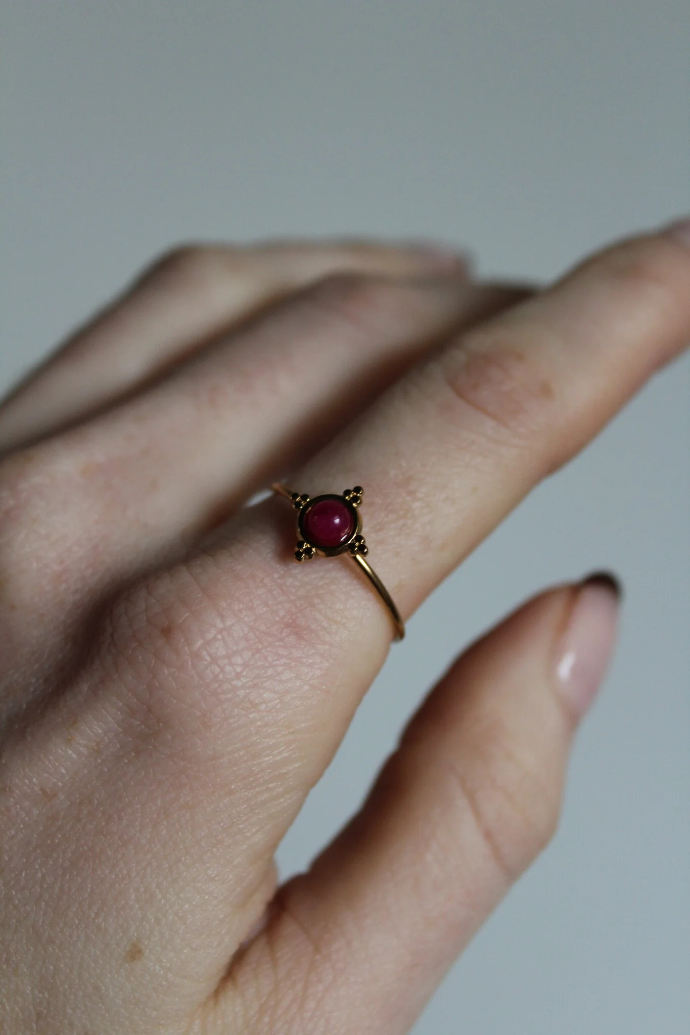 Minimalistic stone - Ring - Stainless Steel - Verstelbaar - Natuursteen - Image 4