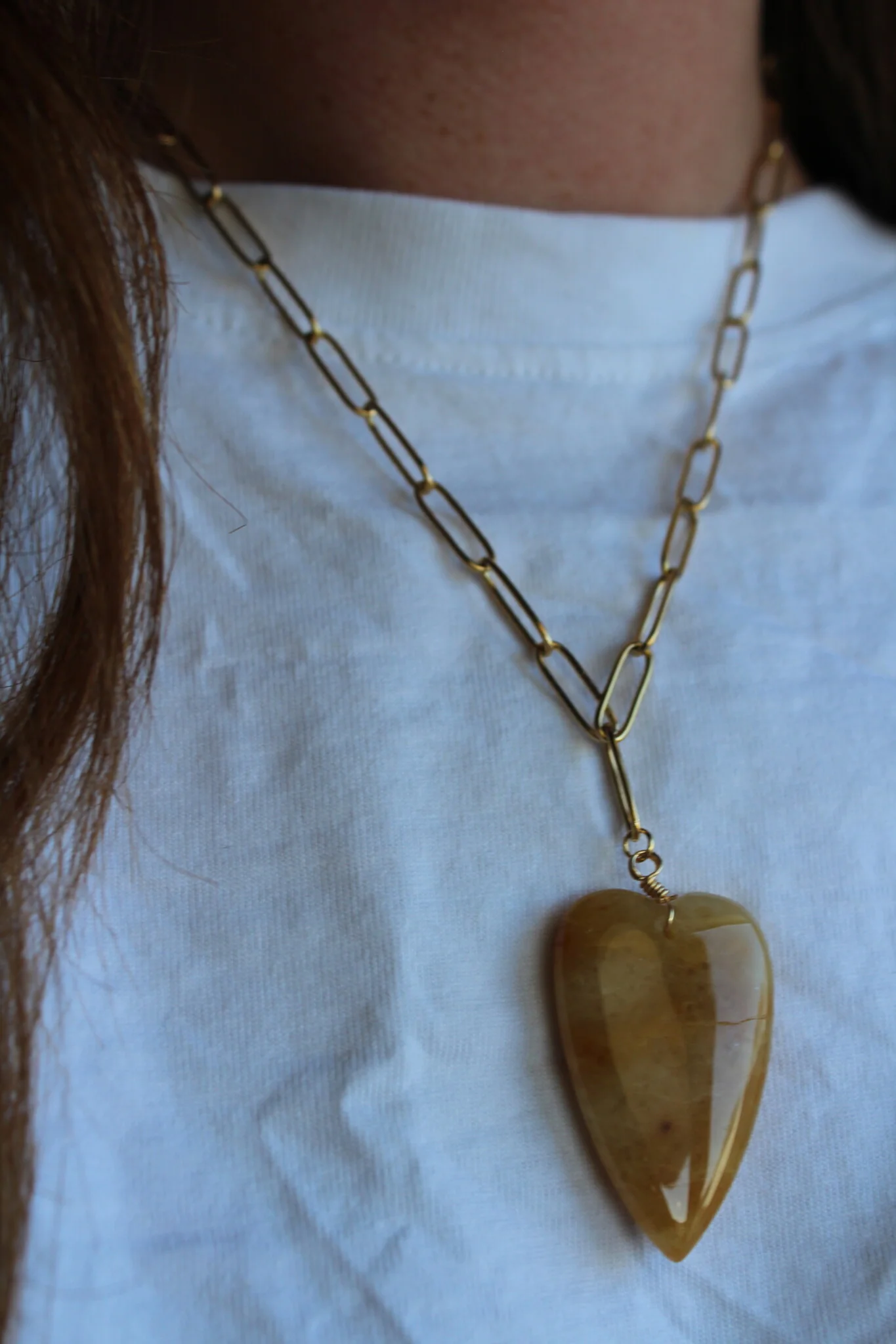 Natural Stone Heart - Ketting - Natuursteen - Stainless Steel - Image 2