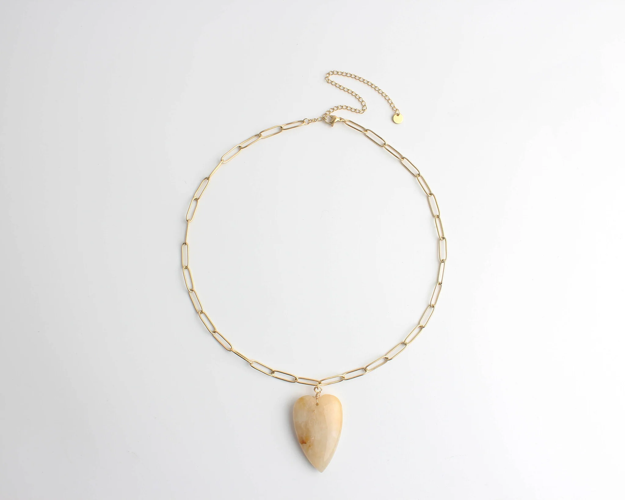 Natural Stone Heart - Ketting - Natuursteen - Stainless Steel - Image 3