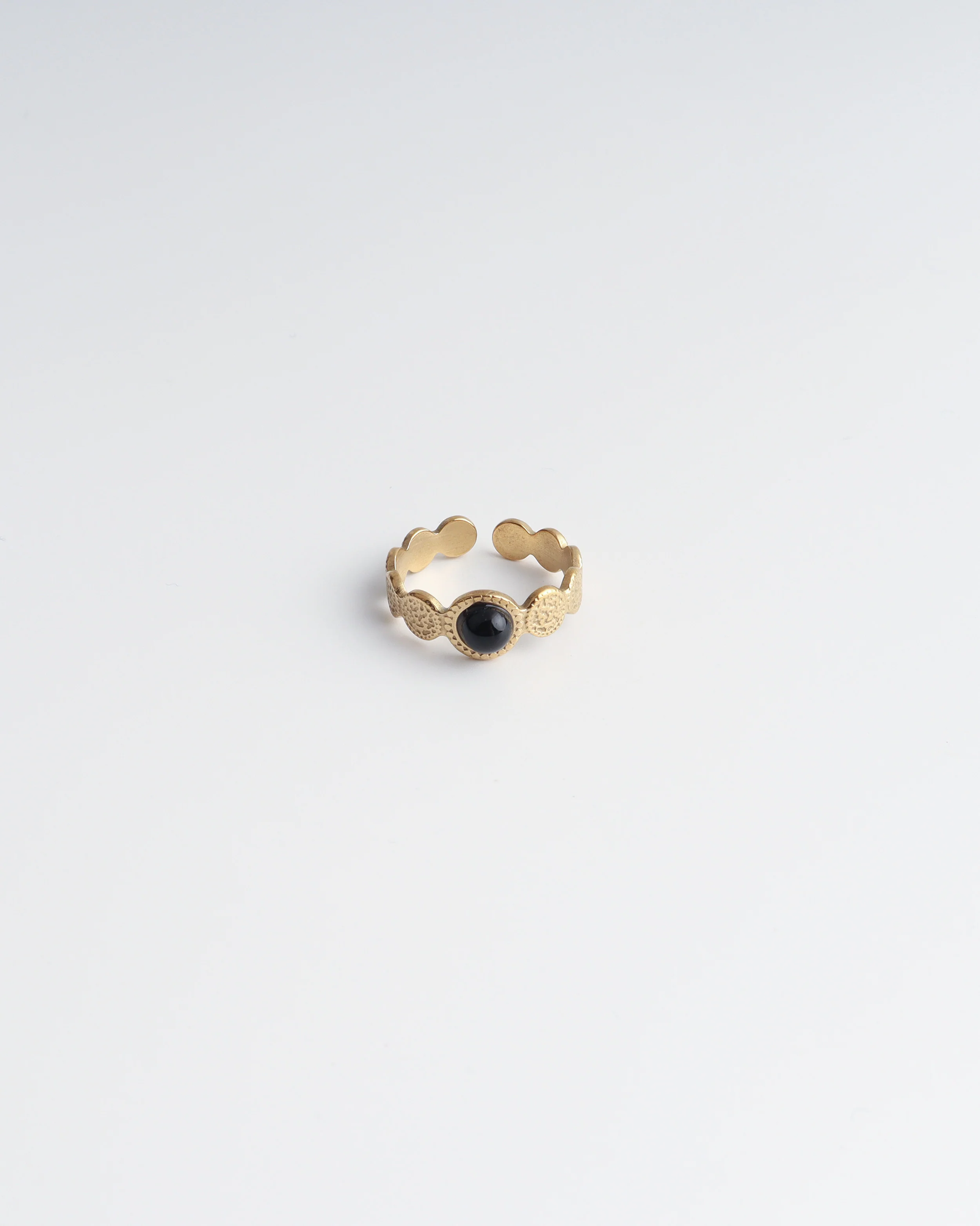Noé - Ring - Natuursteen - Stainless Steel - Verstelbaar