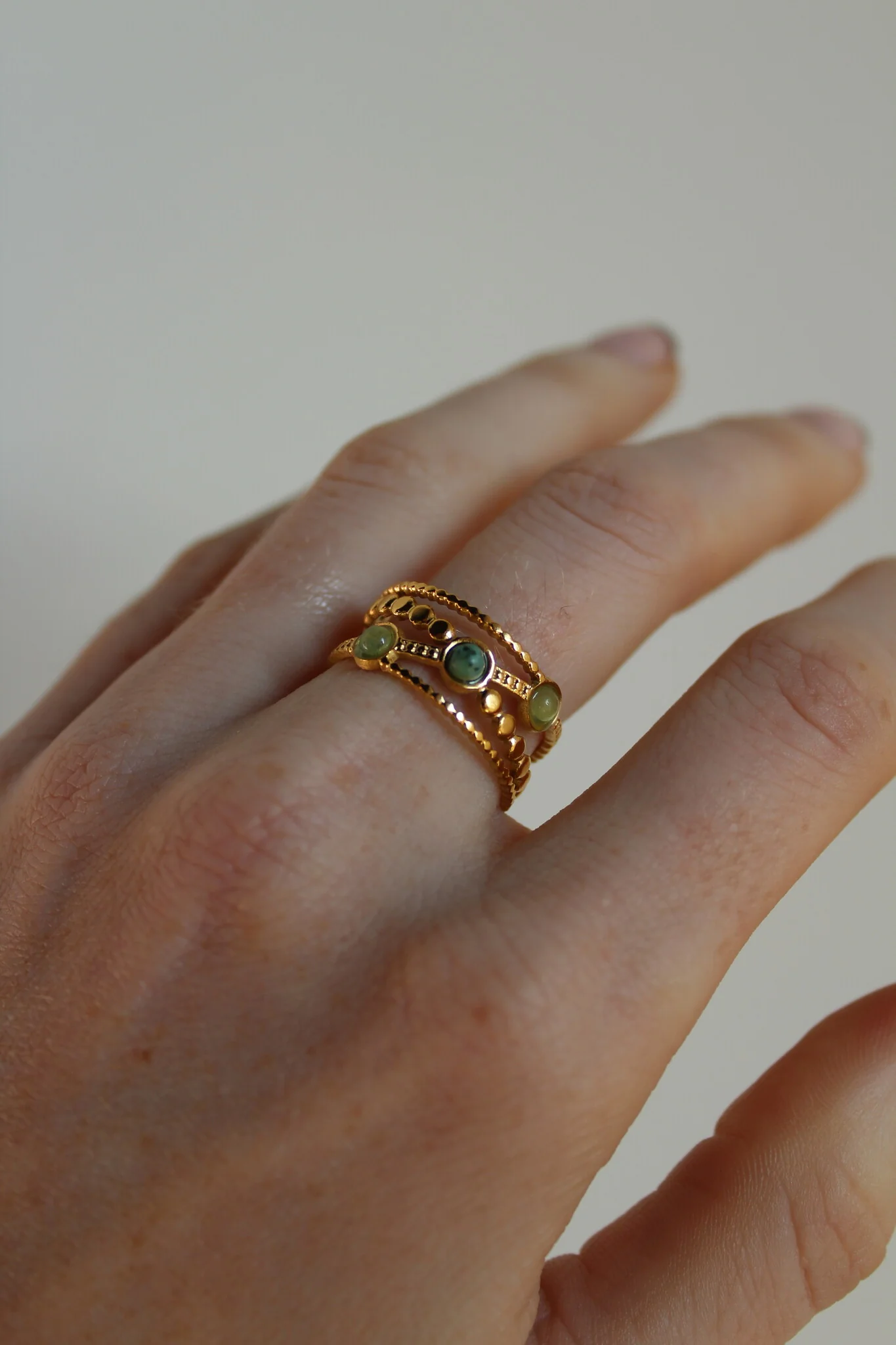 Noelle - Ring - Natuursteen - Stainless Steel - Verstelbaar - Image 2