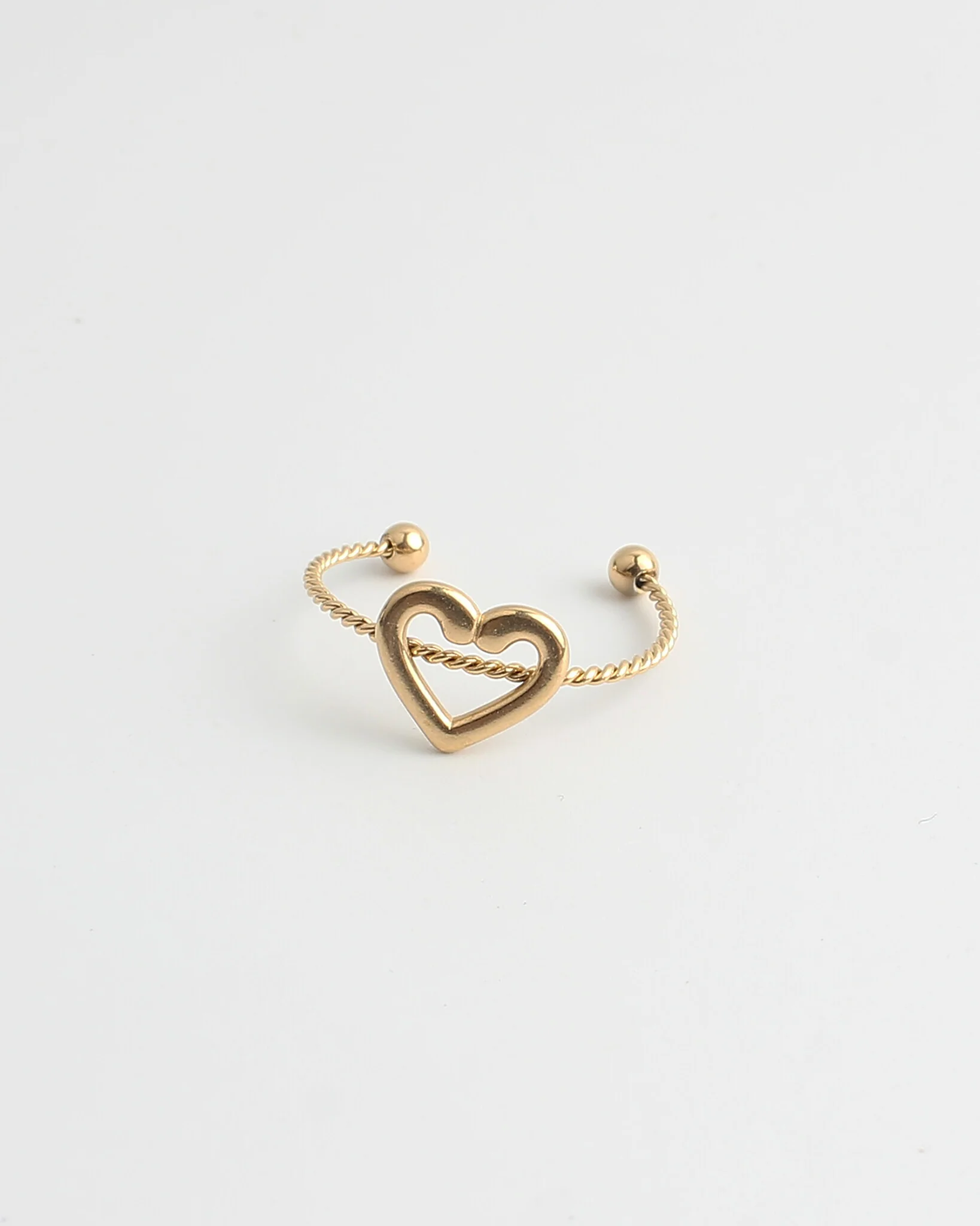 Open Heart - Ring - Stainless Steel - Verstelbaar