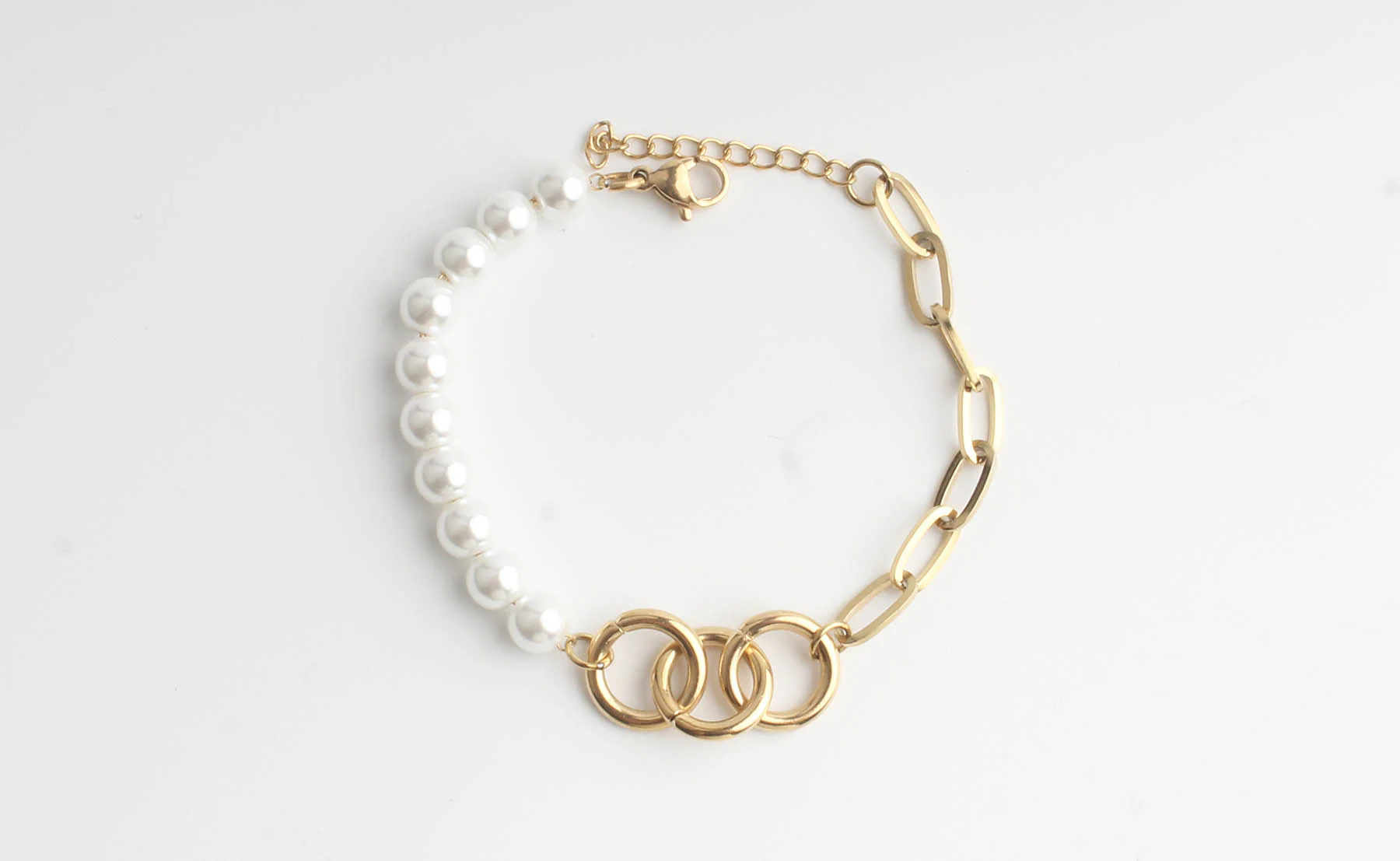 Pearls & Chains - Armband - Stainless Steel
