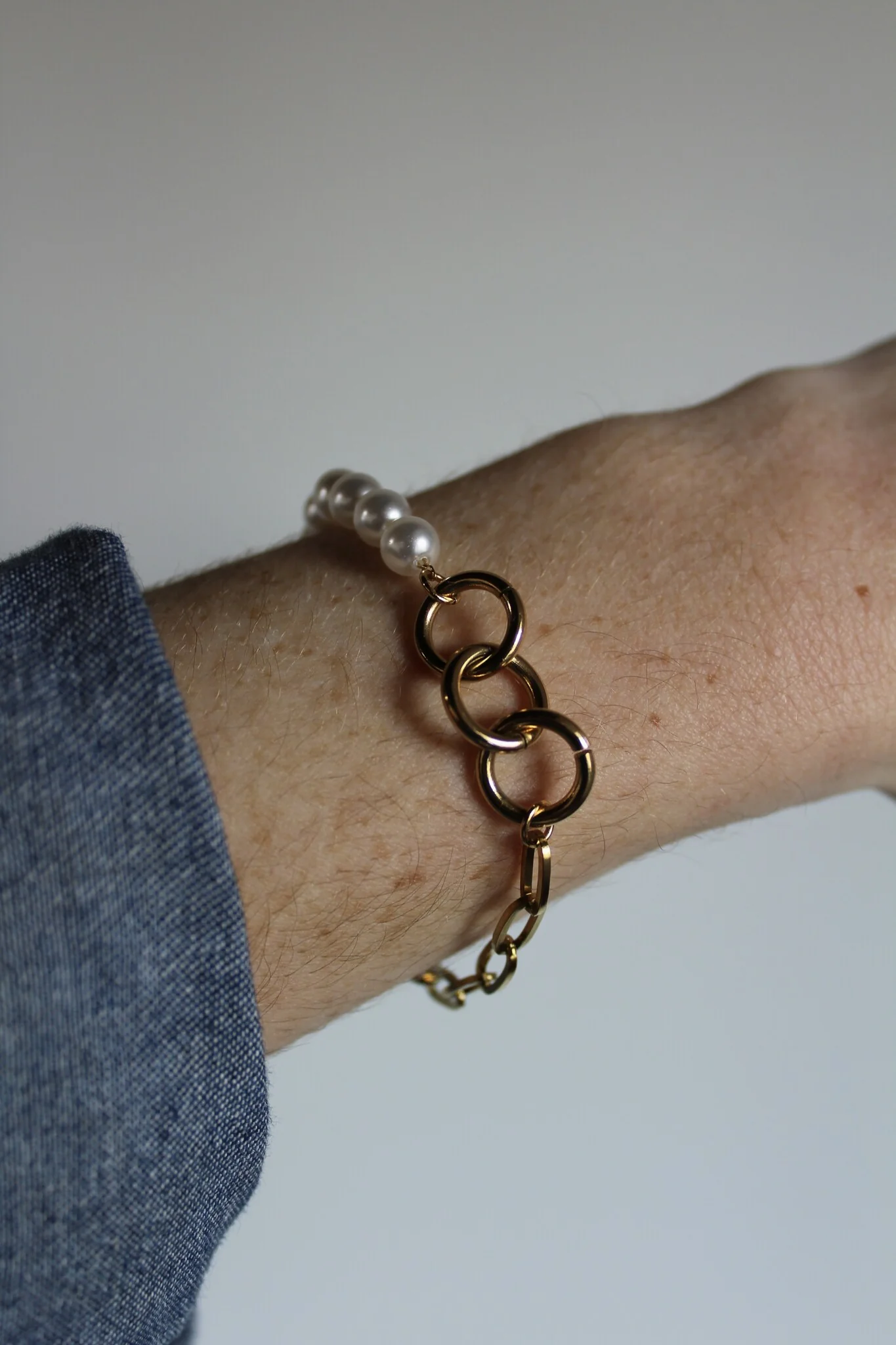 Pearls & Chains - Armband - Stainless Steel - Image 3