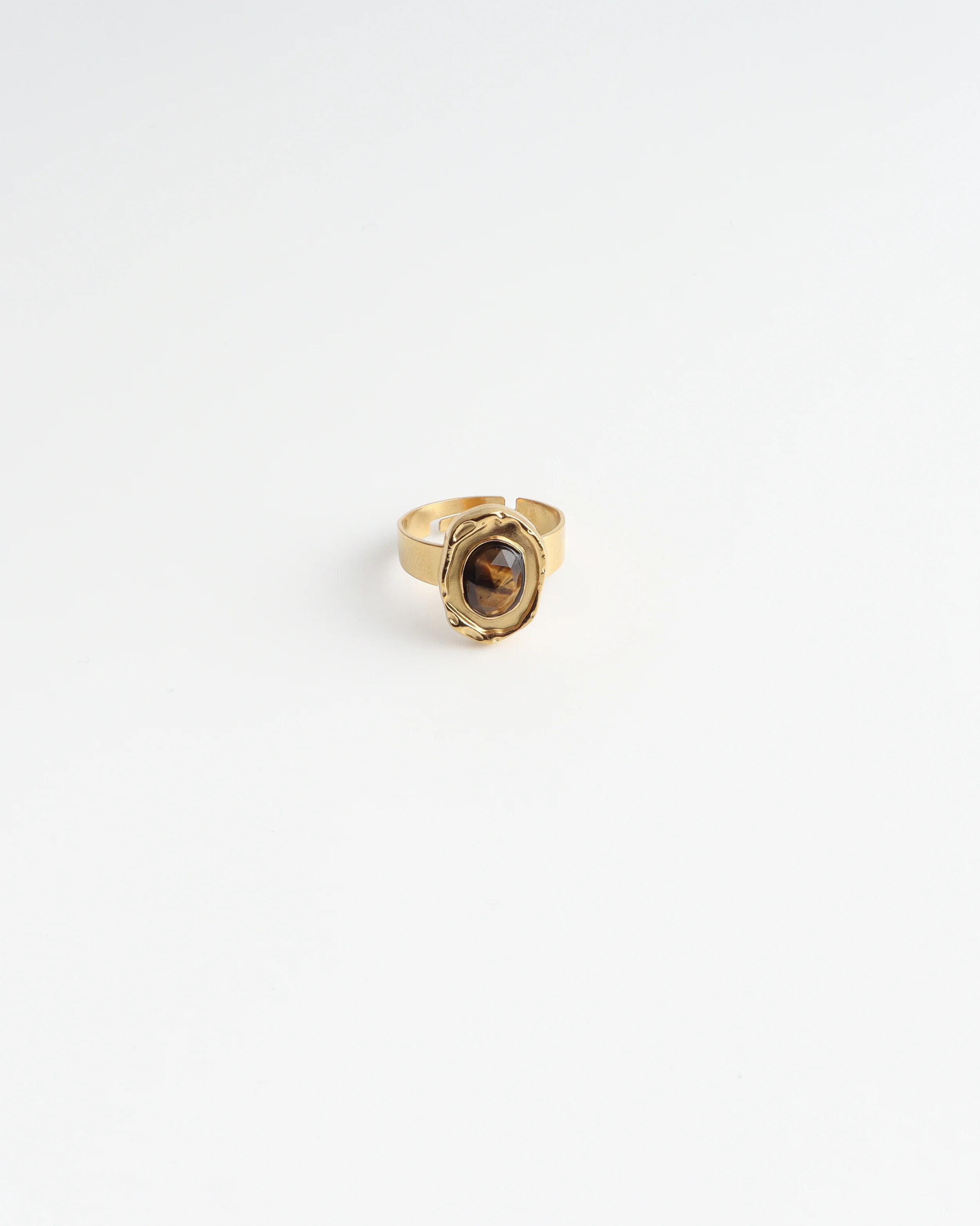 Salomé - Ring - Natuursteen - Stainless Steel - Verstelbaar