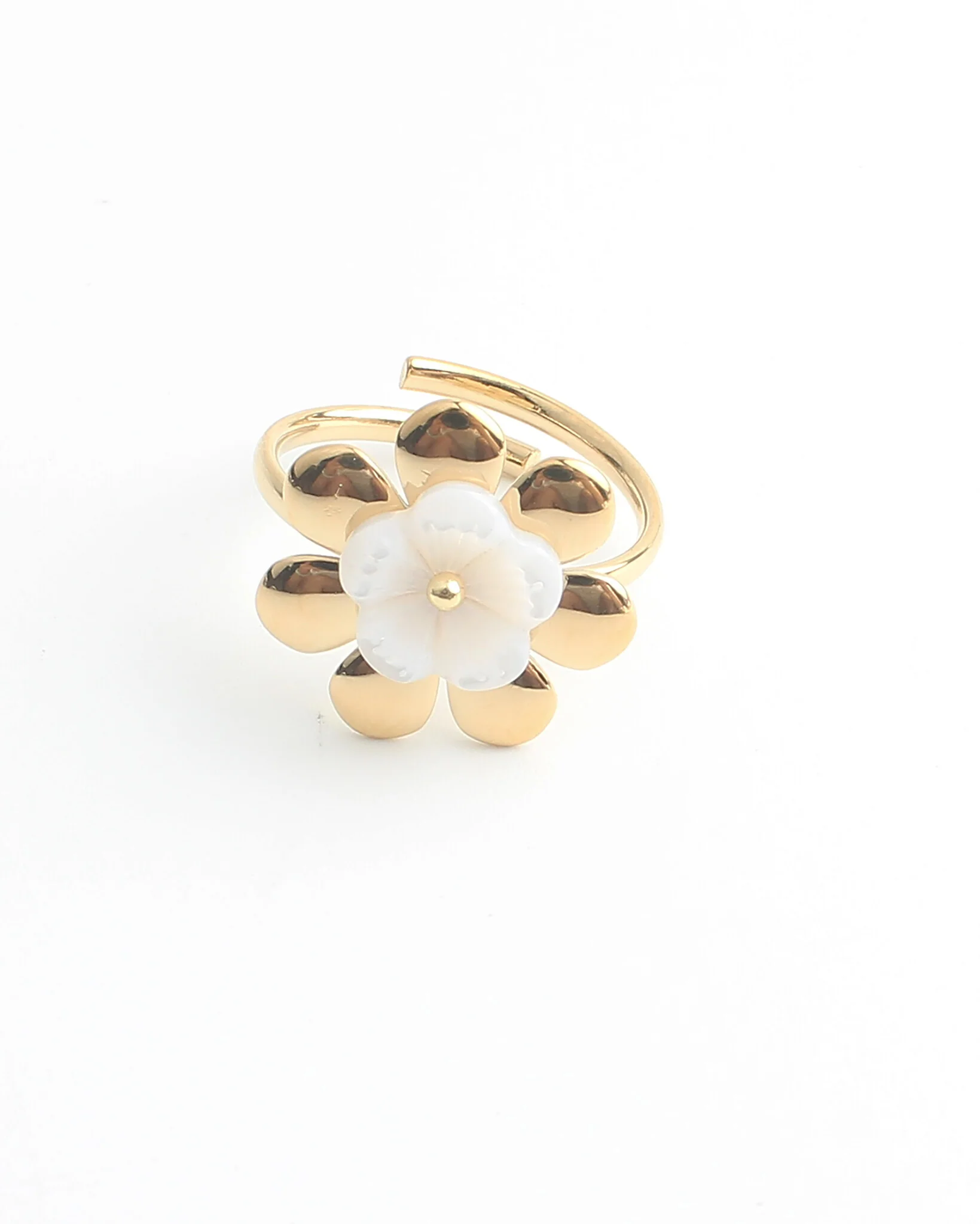 Shell Flower - Ring - Stainless Steel - Verstelbaar - Image 3