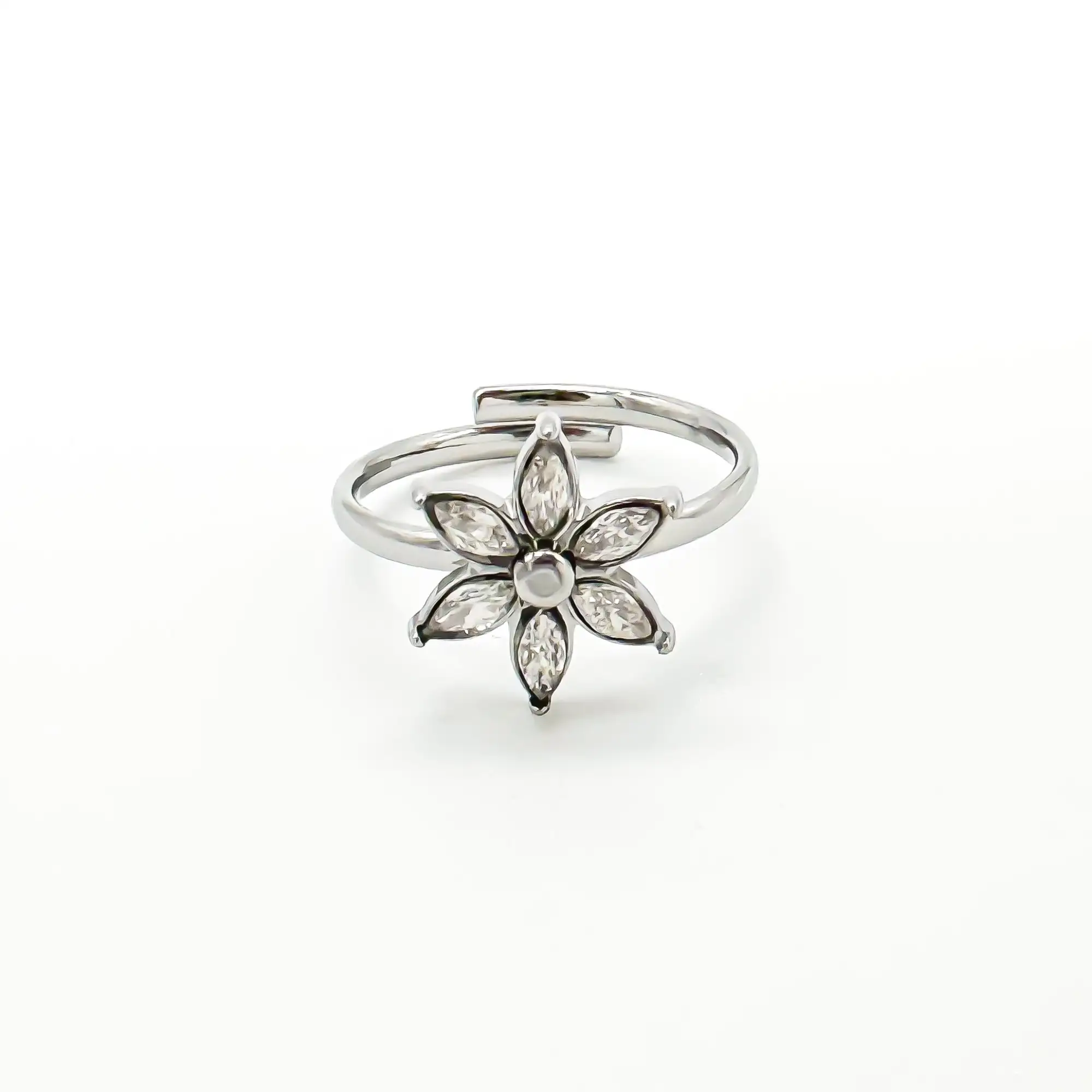 Shiny Flower - Ring - Stainless Steel - Verstelbaar - Image 4