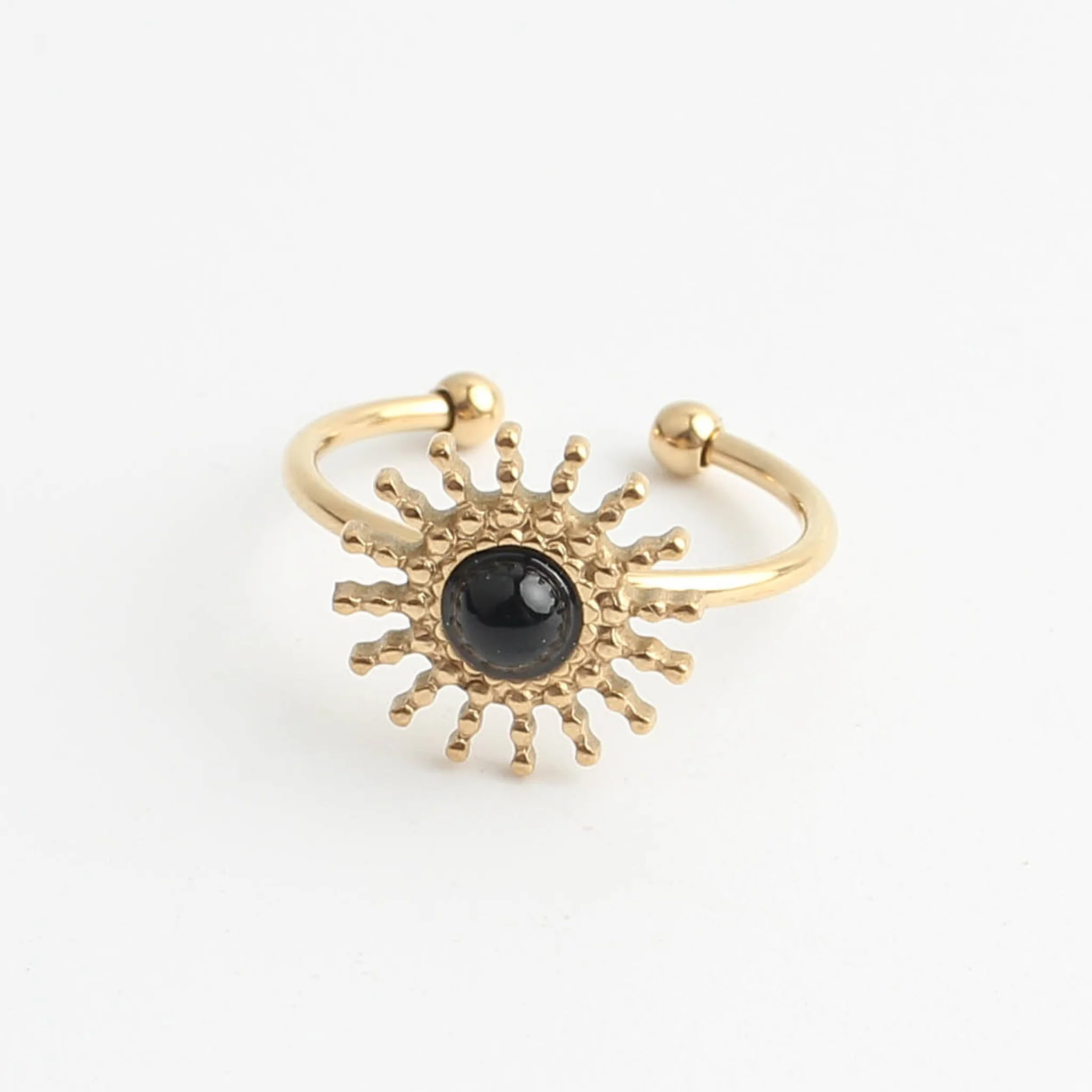 Sunny - Ring - Natuursteen - Stainless Steel - Vertelbaar