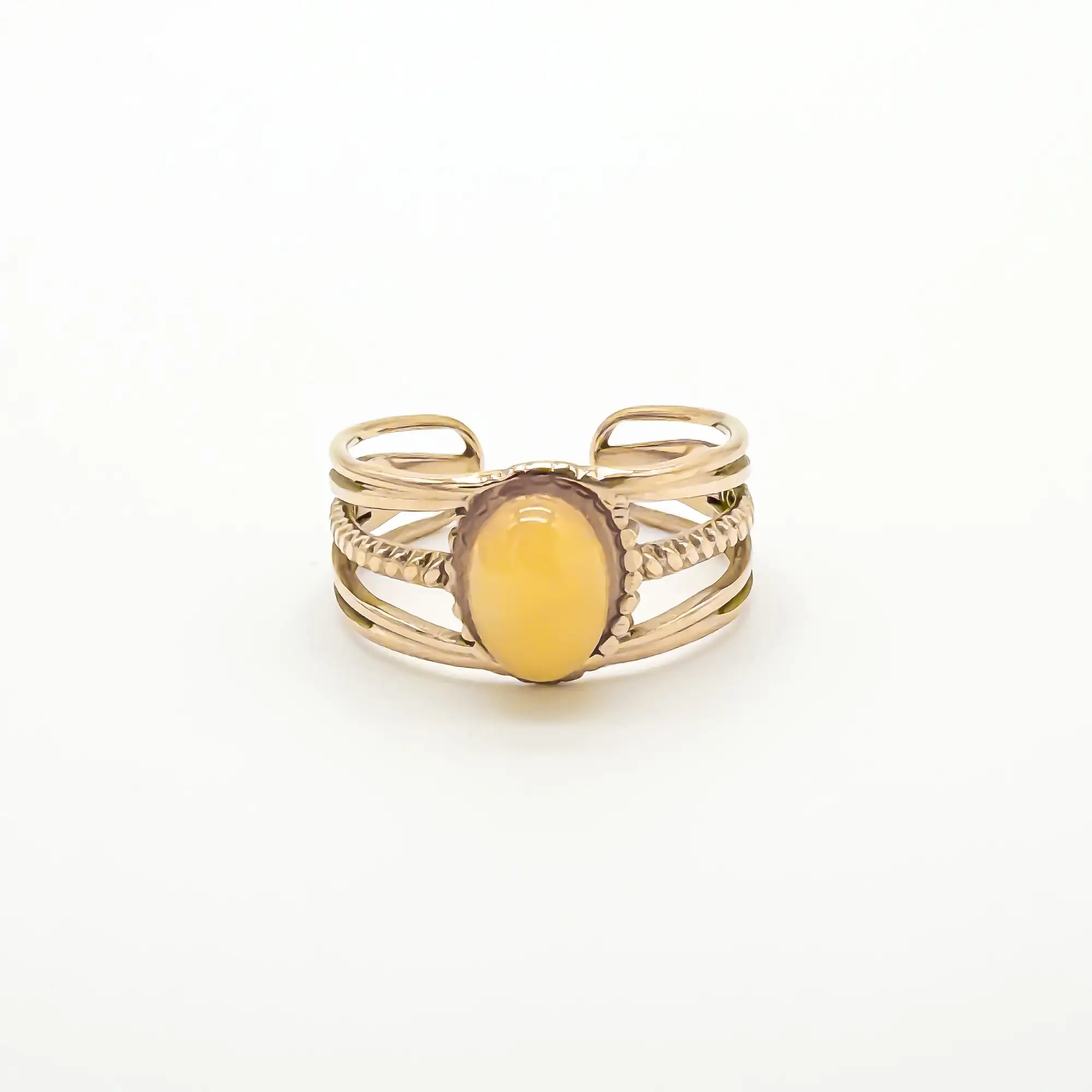 Varia - Ring - Natuursteen - Stainless Steel - Verstelbaar