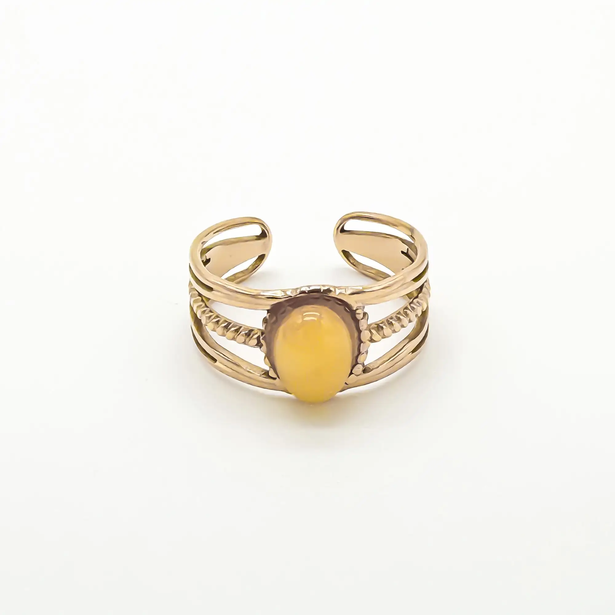 Varia - Ring - Natuursteen - Stainless Steel - Verstelbaar - Image 3