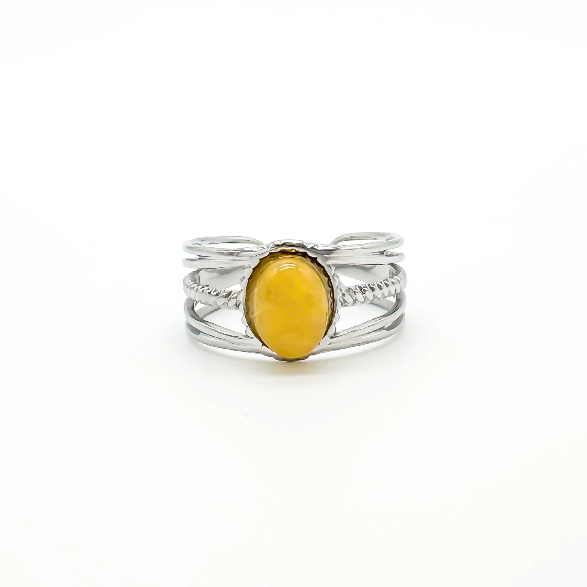 Varia - Ring - Natuursteen - Stainless Steel - Verstelbaar - Image 8