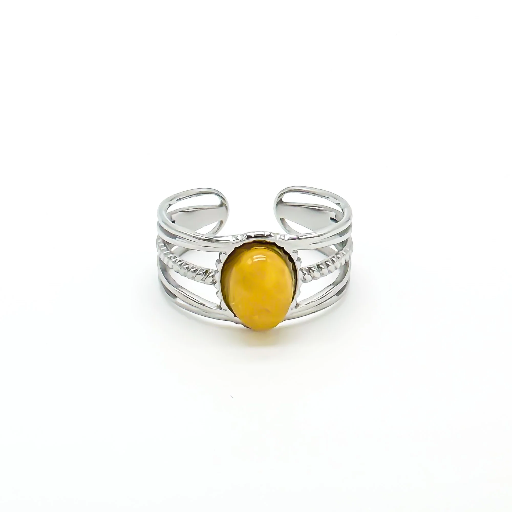 Varia - Ring - Natuursteen - Stainless Steel - Verstelbaar - Image 9