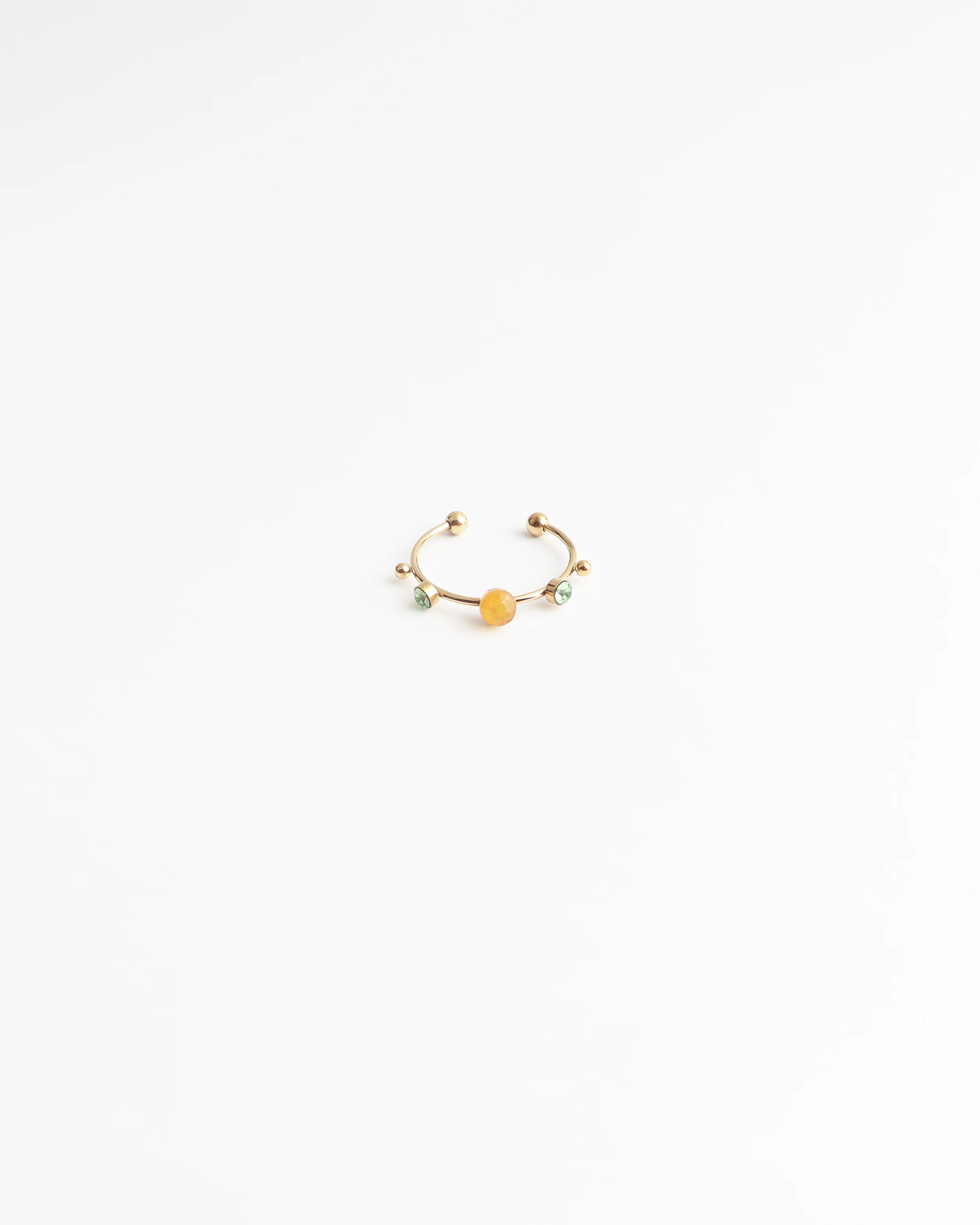 Victoria - Ring - Stainless Steel - Natuursteen - Verstelbaar
