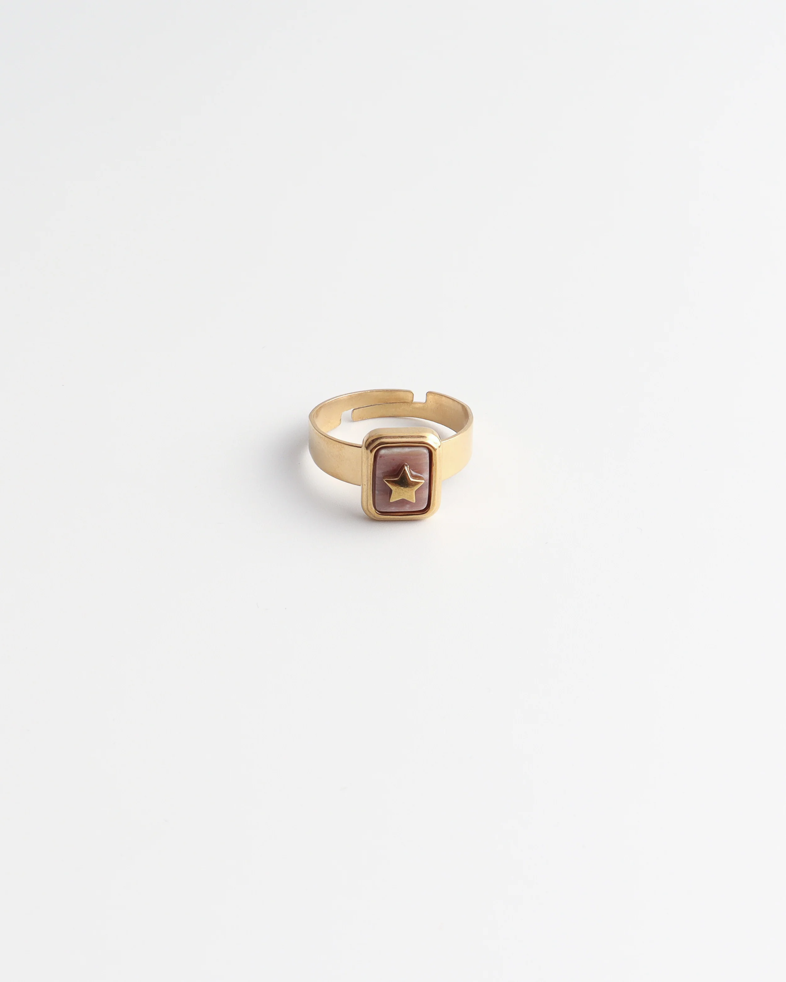 Yasmin - Ring - Natuursteen - Stainless Steel - Verstelbaar